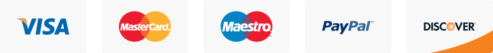 Paiements acceptés : VISA, Mastercard, Maestro, Paypal, Discover